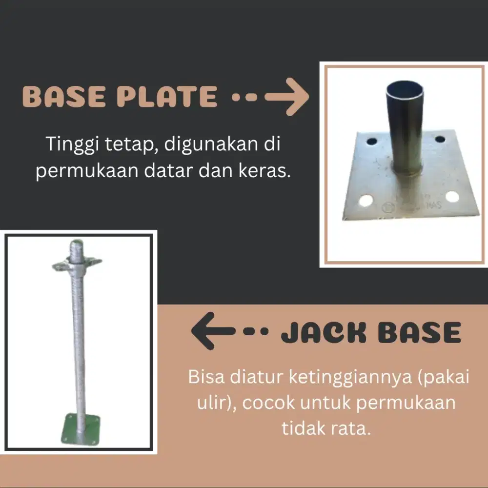 Jack bace kaki scaffolding