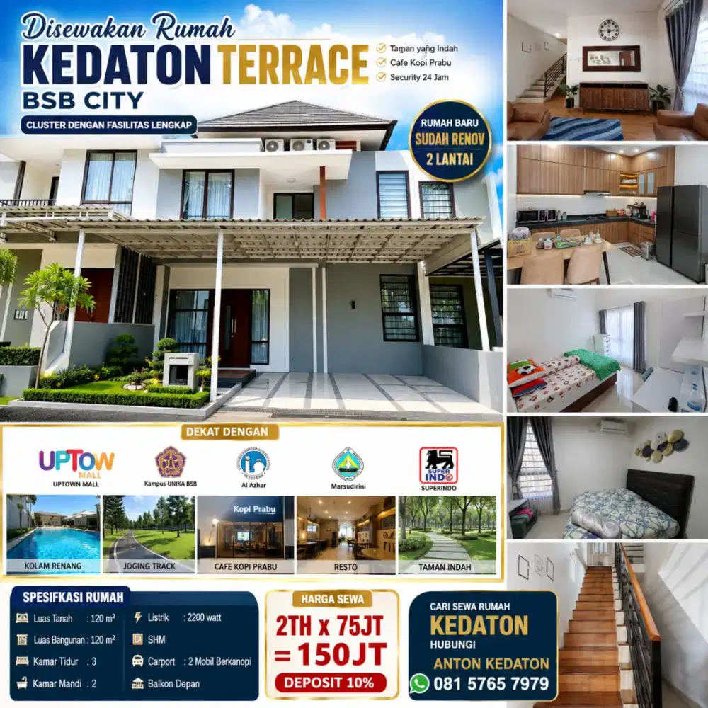 Sewa kedaton 2LT BSB city beranda bali hilago miles ivy park citraland