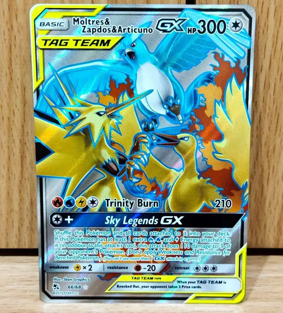 Pokemon TCG - Articuno Moltres Zapdos GX tsg team Hidden fates