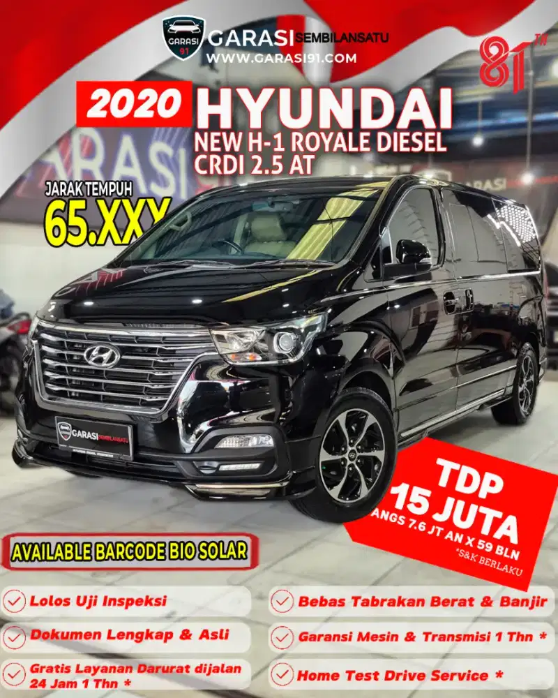 [Tdp 15 JT] NEW H-1 ROYALE DIESEL CRDI 2.5 AT 2020