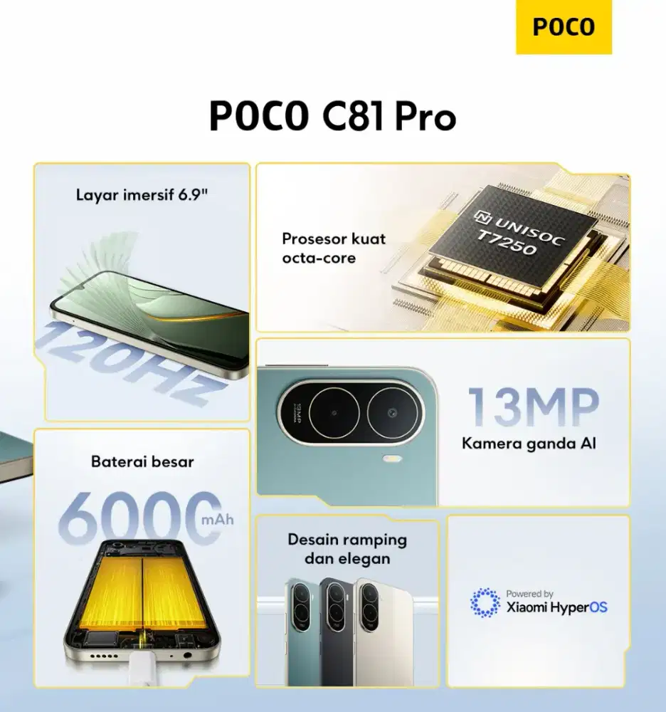 POCO C81 PRO 4+4GB/128 GB Baterai 6.000 mAh NEW BNIB