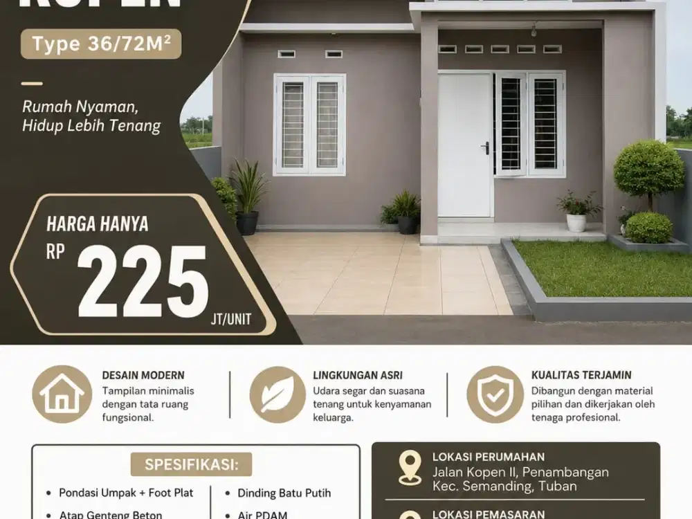 Rumah di Mutiara Kopen – Hunian Nyaman untuk Rumah Impian