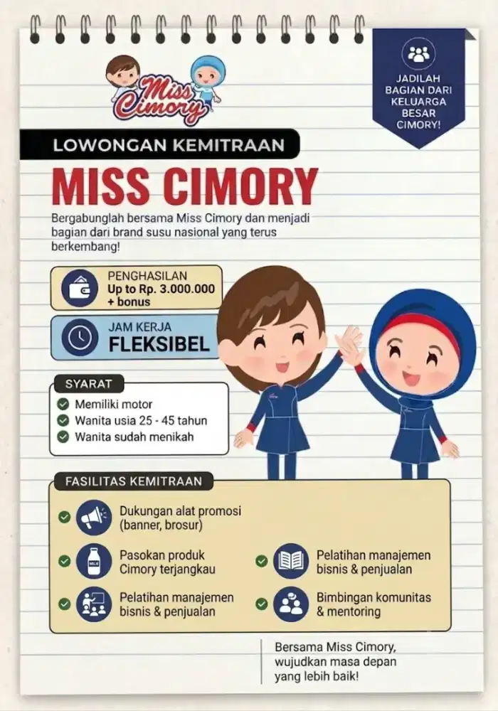 DIBUKA LOWONGAN KEMITRAAN MISS CIMORY