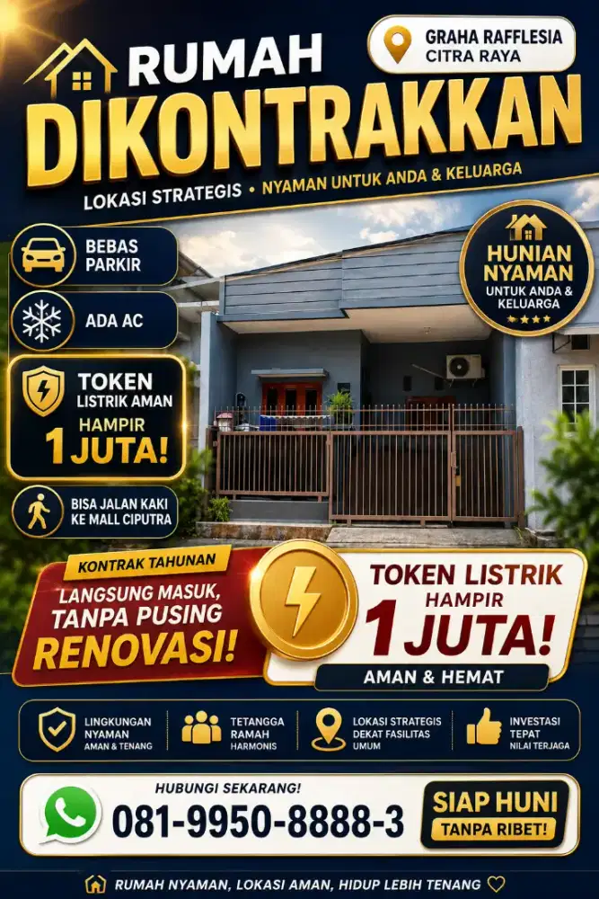 Graha rafflesia Citra Raya, Sewa Rumah listrik berlimpah