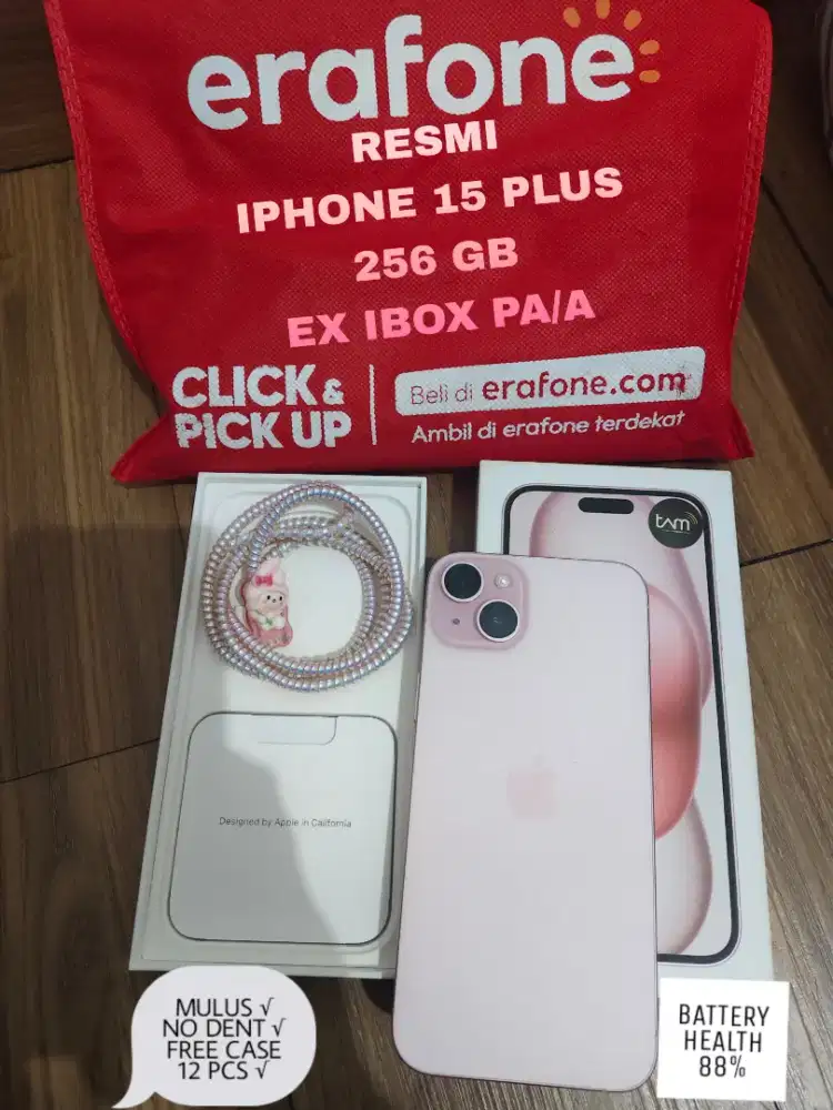 RESMI IPHONE 15 PLUS 256GB PINK EX IBOX PA/A