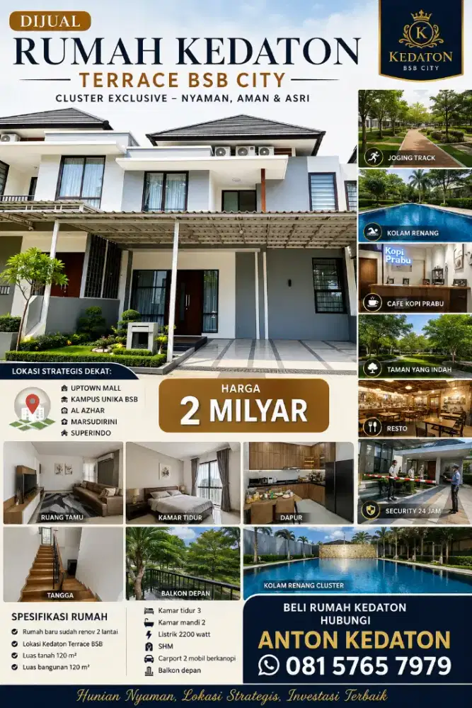 2LT Kedaton terrace bsb city hilago citraland victoria valley ivy park