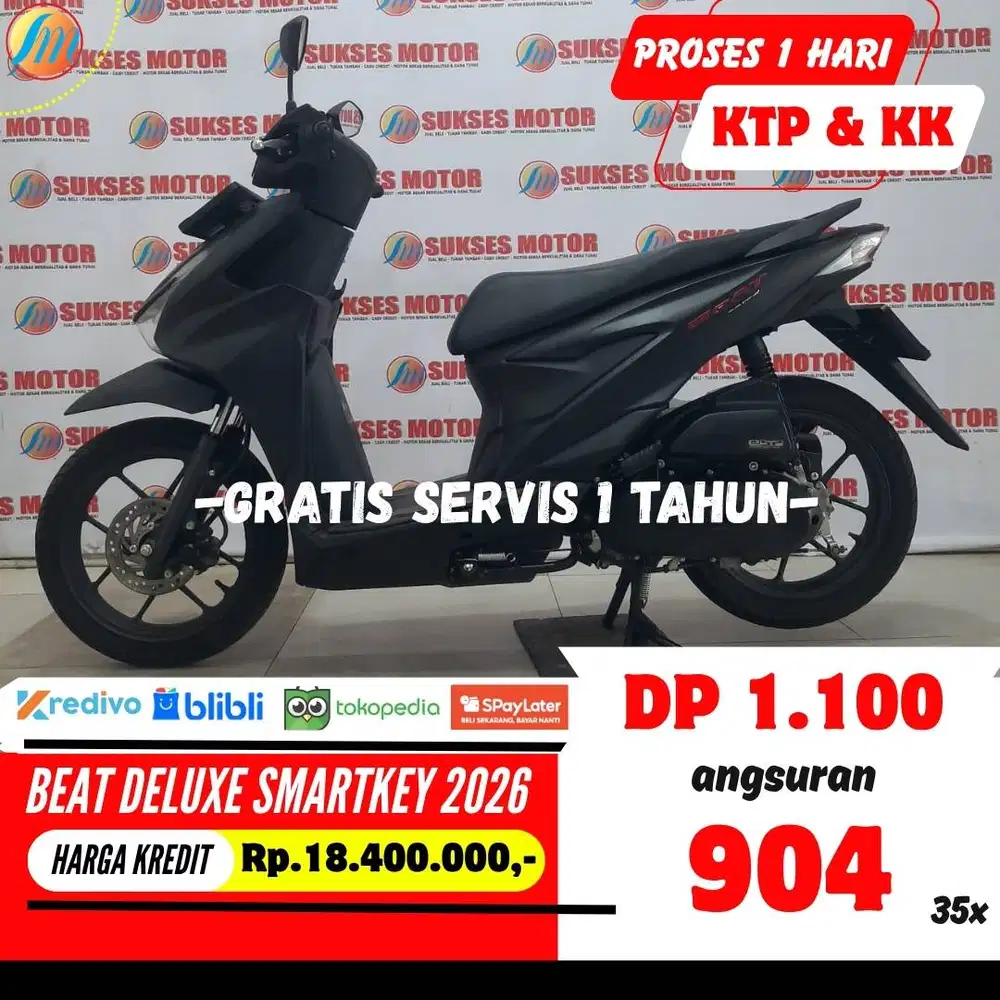 HONDA BEAT DELUXE SMARTKEY 2026 SEKEN KREDIT MURAH ANGSURAN RENDAH