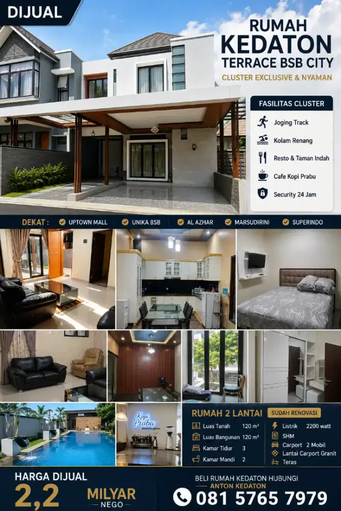 Sewa Kedaton terrace 2LT/120 bsb city citraland hilago ivy park serena