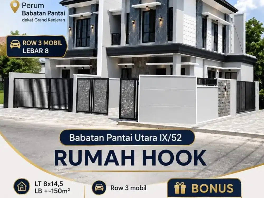 Dijual Termurah Rumah Hook di Babatan Pantai Utara Dekat Pakuwon City