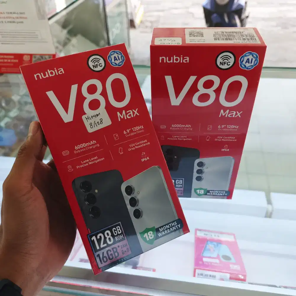 Nubia V80 max 8+8/128Gb 6000mAh NFC 50mp camera Tahan Air resmi segel