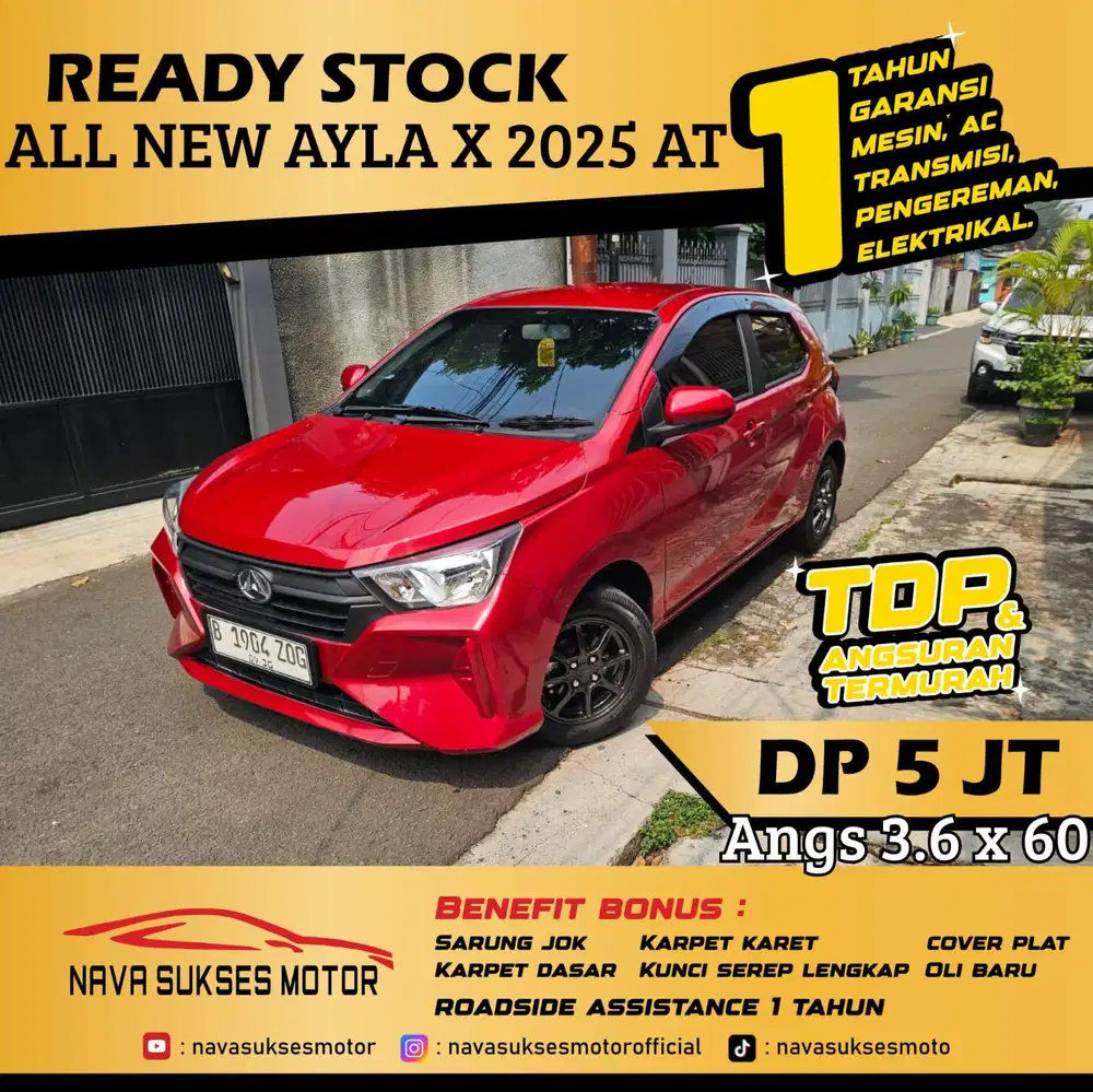 TDP 5jt TERMURAH Daihatsu Ayla X 2025 AT