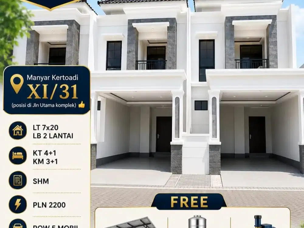 Dijual Rumah American Style di Kawasan Prestisius Manyar Kertoadi