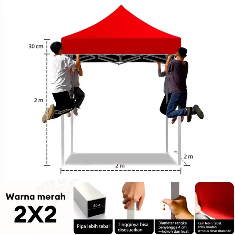 Tenda Lipat Lengkap Penutup 2x2m BNIB