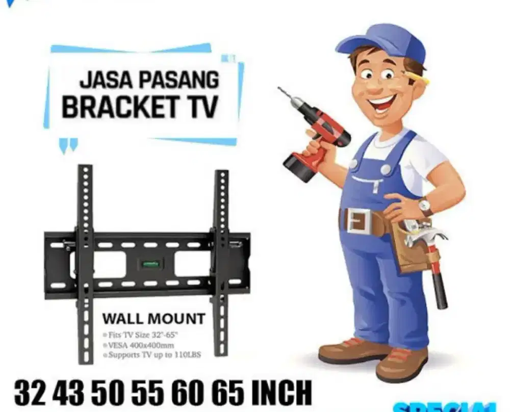 Pasang Bracket TV breket TV gantungan TV