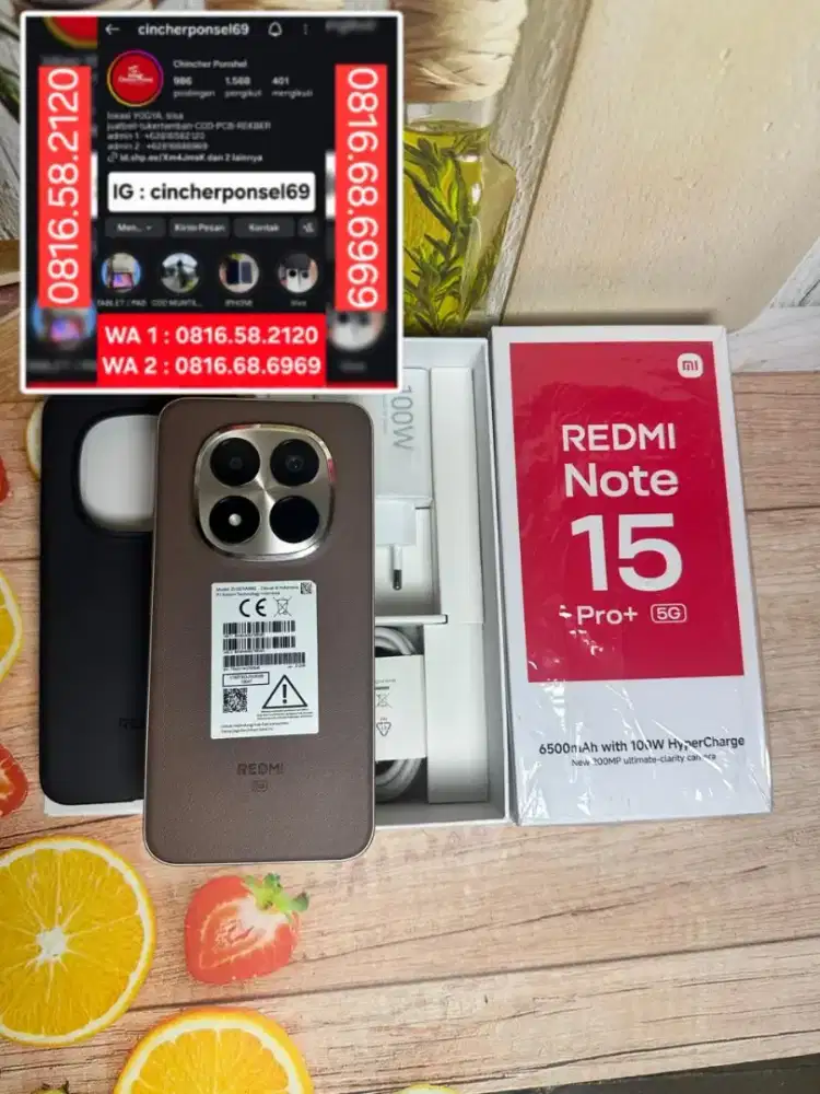 Jual hp Redmi Note 15 Pro plus 5G 12/512 likeNEW sebula pakai BH 100%