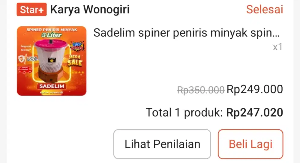 Spiner 5liter pengering