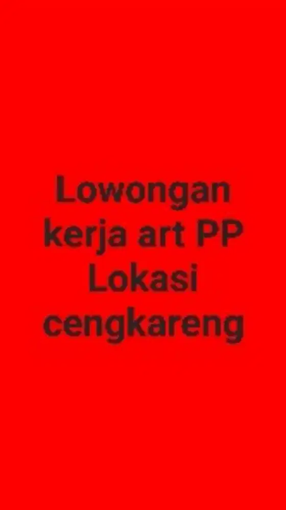 Lowongan kerja art PP lokasicengkareng