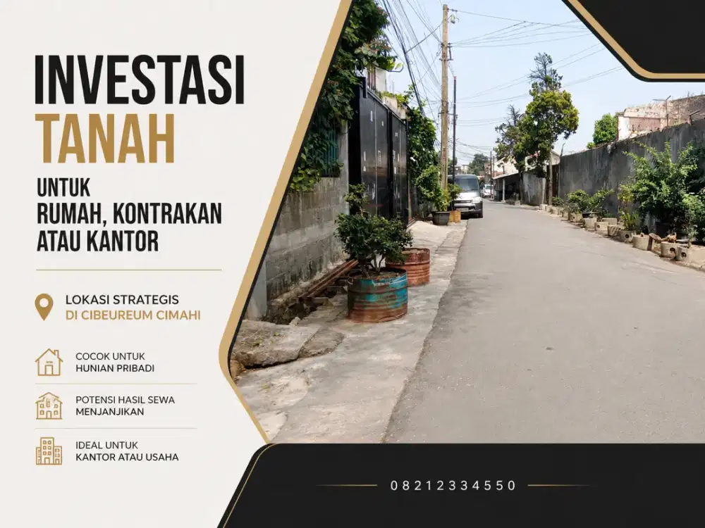 Investasi Tanah 100-an m² Strategis SHM  5 menit dari Jl. Amir Mahmud Cibeureum Cimahi