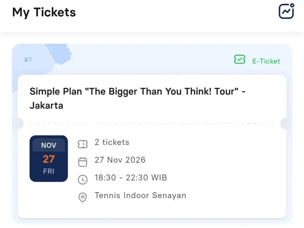 For Sale 2 Tiket Simple Plan Jakarta