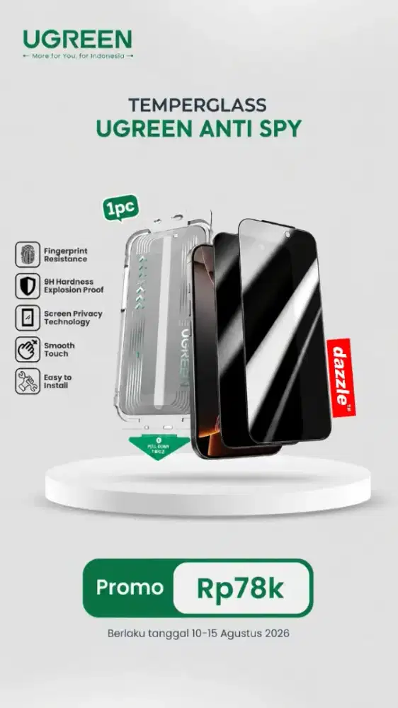Temperglass Ugreen Anti Spy