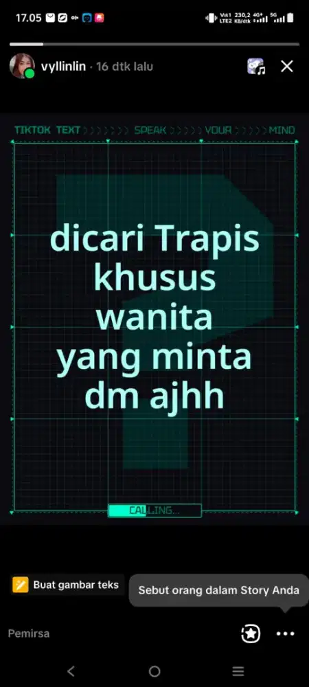 Dicari Trapis dan resepsionis