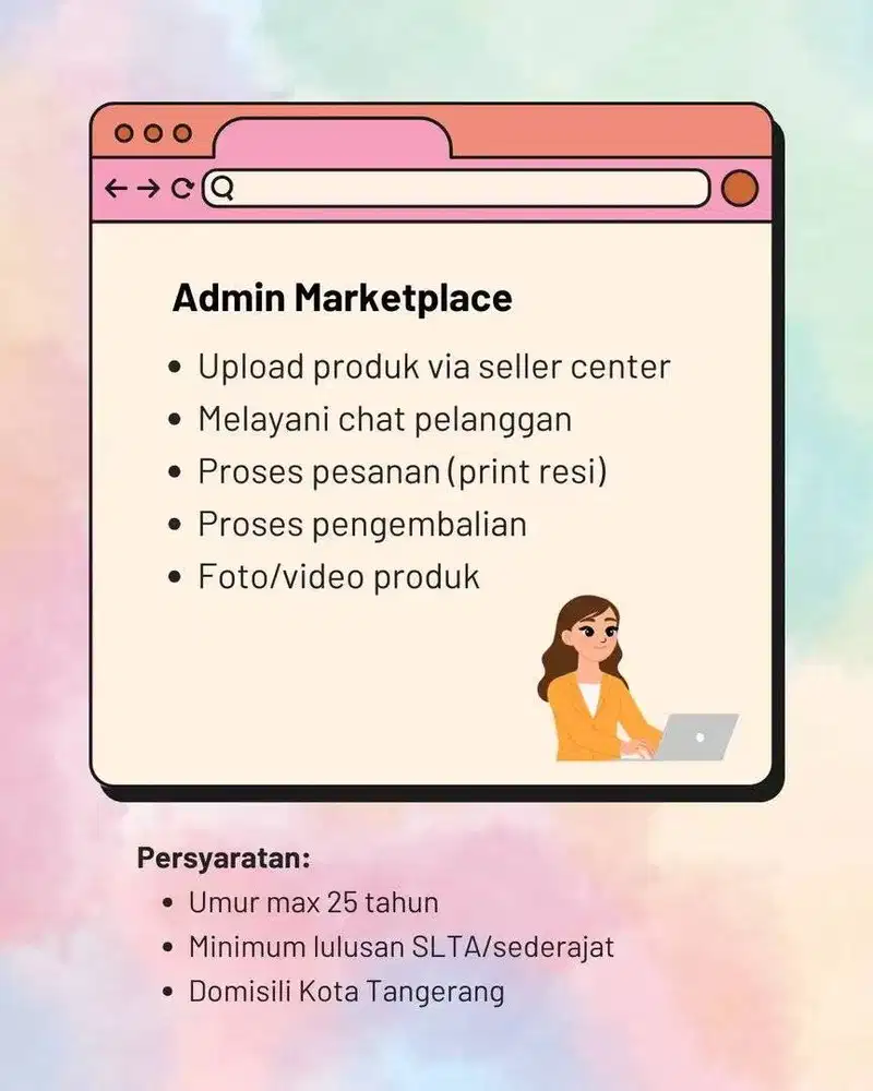 LOWONGAN KERJA ADMIN ONLINE SHOP – KOTA TANGERANG