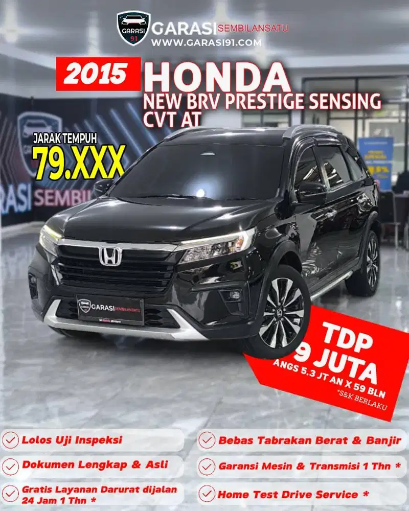 ‼️ TDP 9 juta Honda New BRV prestige Sensing CVT AT 2022