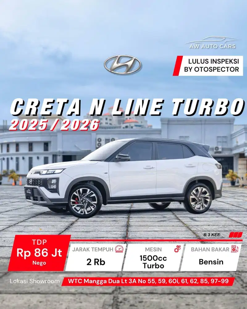 [KM 2 RB] Hyundai Creta N Line Turbo 2026 NIK 2025 Nopil 1 Angka ori