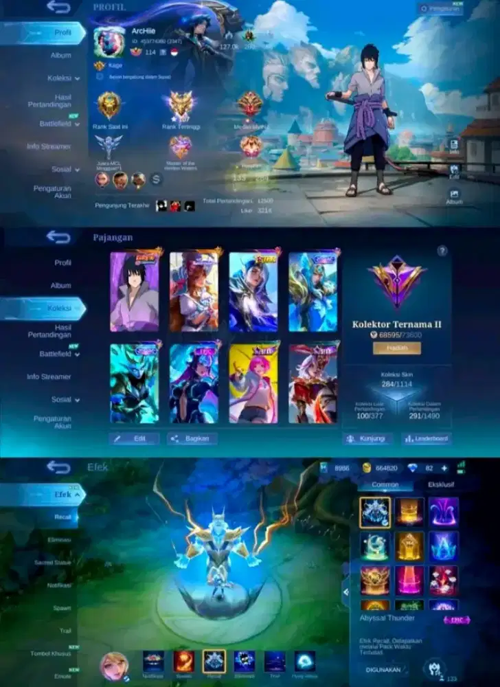 Jual akun mobile legends
