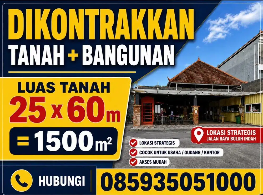 DISEWAKAN BANGUNAN COMMERCIAL