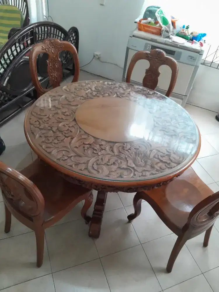 Meja makan jati tua Original 1991