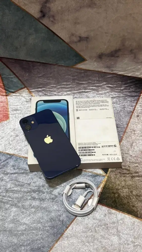 iPhone 12 Mini 128GB Blue Fullset Original Normal Pemakaian
