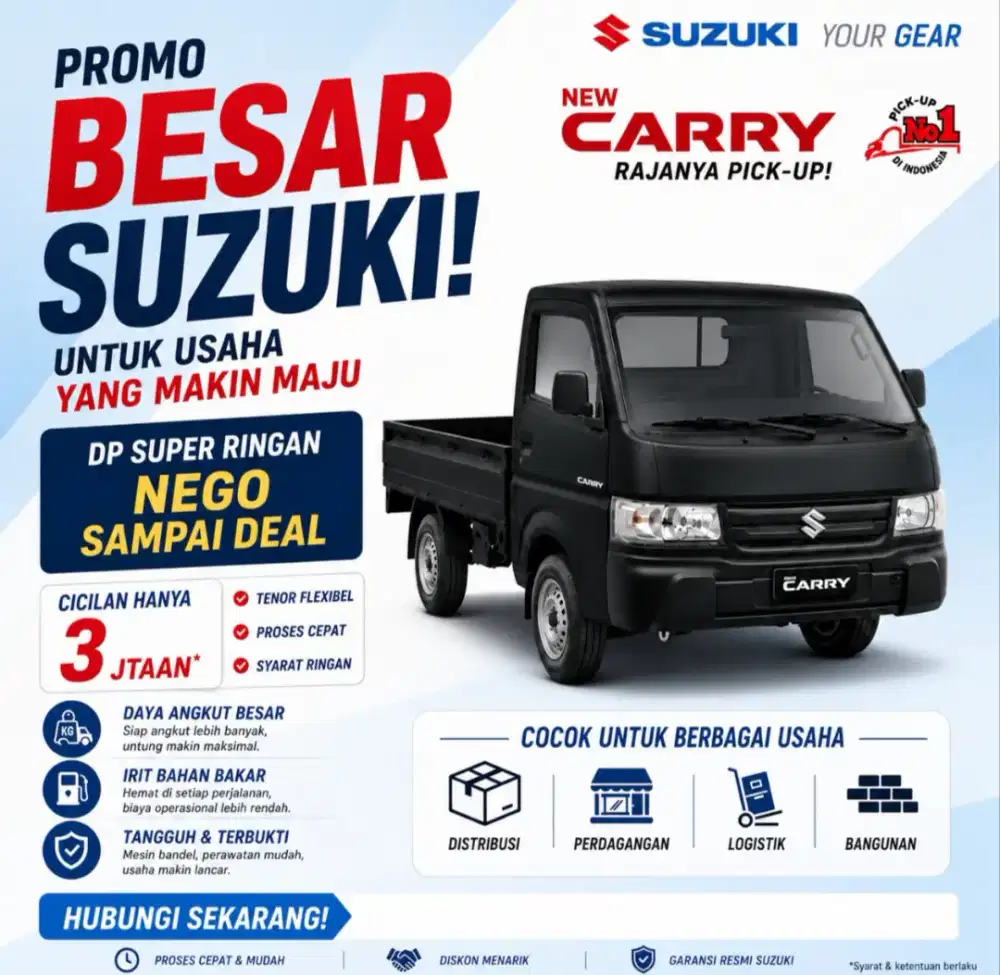 Suzuki new carry pick up fd wd ac ps mobil Baru 2026 promo kredit cash