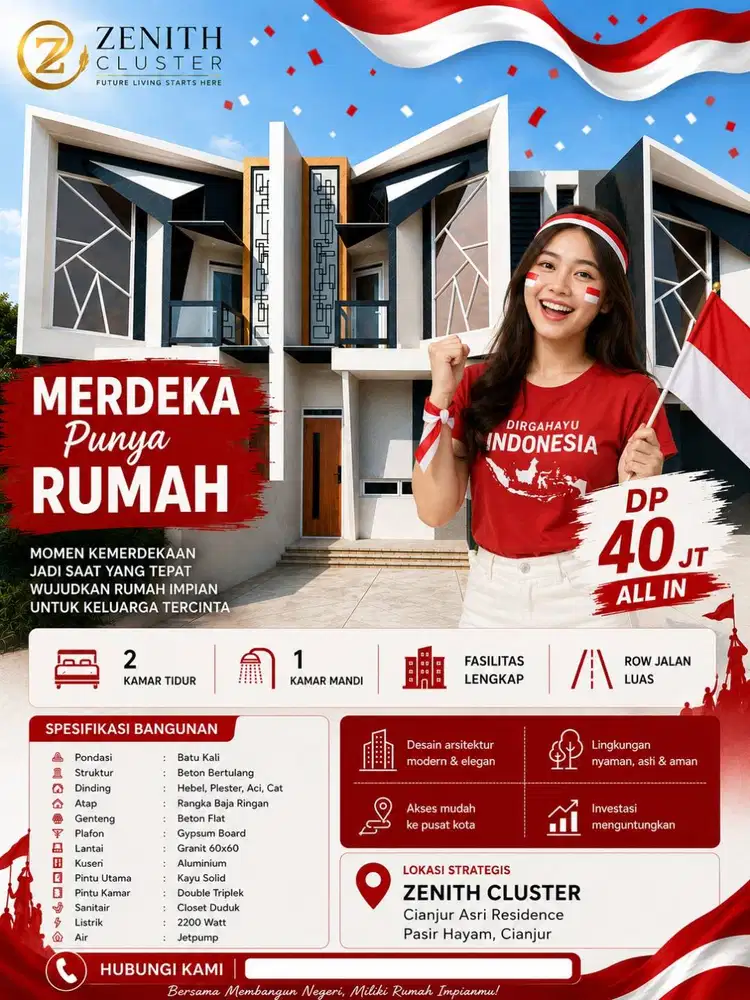 Perumahan komersil Zenith Cluster 2 lantai