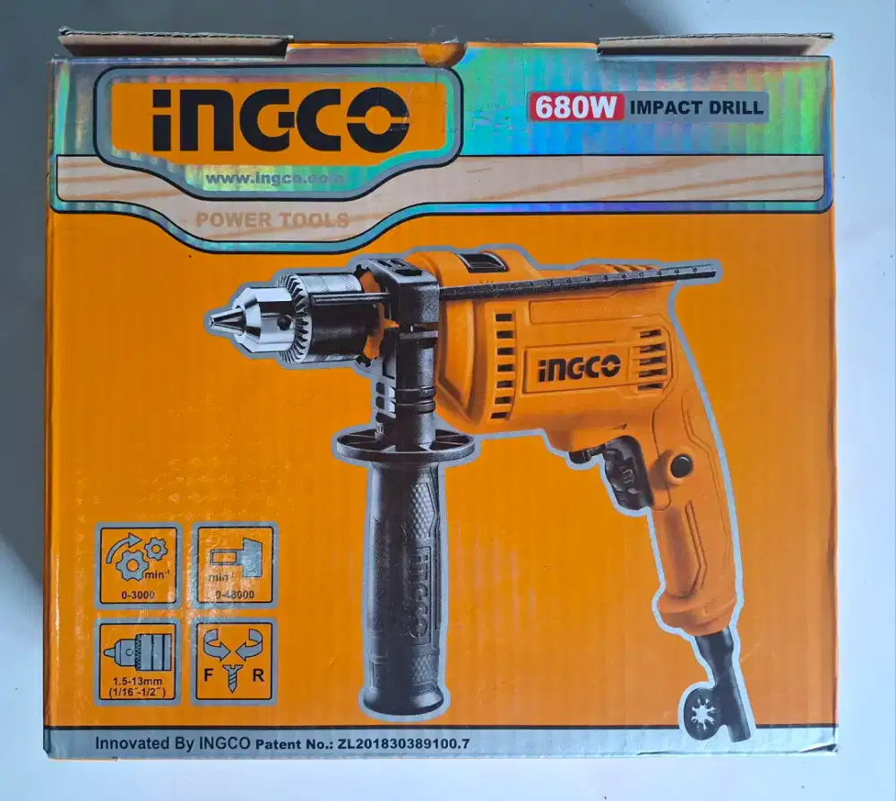 Baru INGCO Mesin bor listrik Impact drill 13 mm set