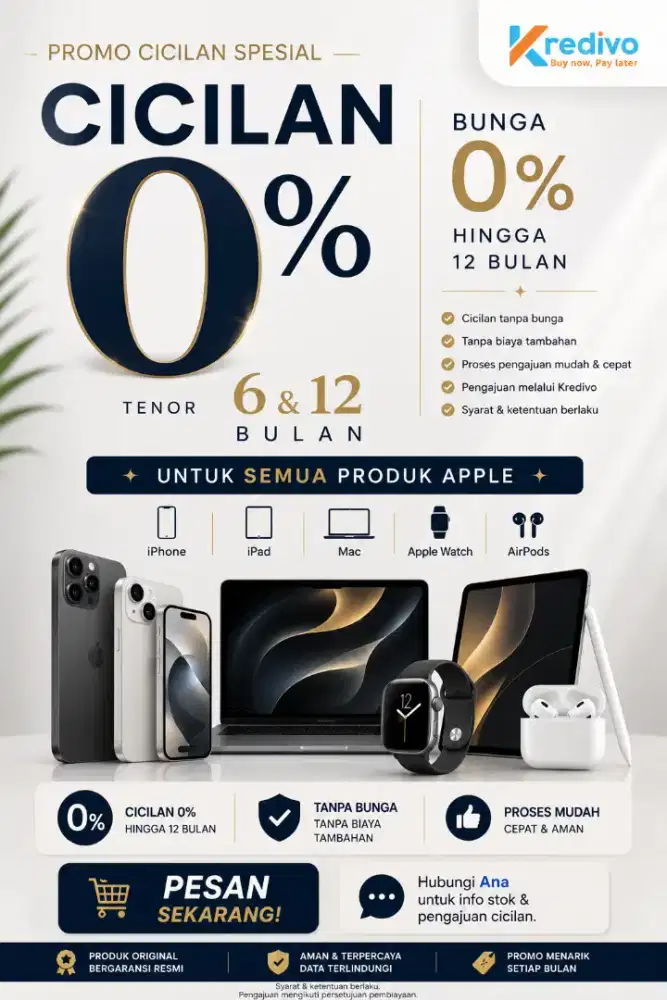 Cicilan 0% Produk Apple - Bisa pake Kredivo