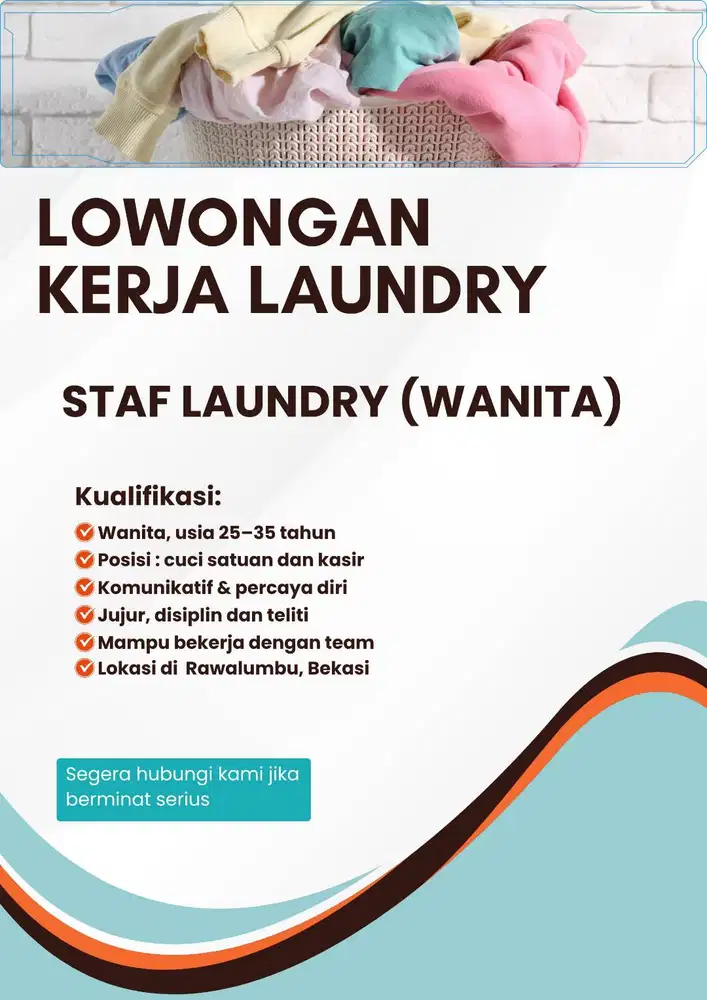 LOWONGAN KERJA STAF LAUNDRY (WANITA)