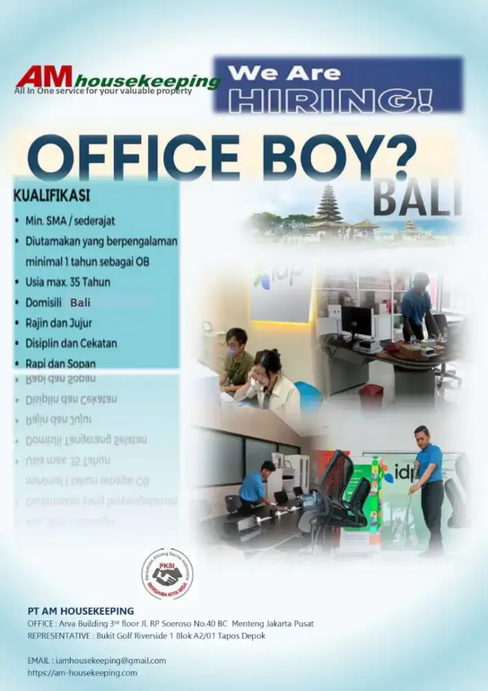Dibutuhkan Office Boy(OB)
