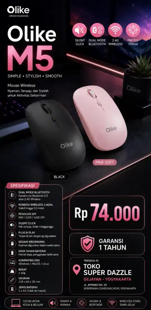 Mouse Wireless OLIKE M5
