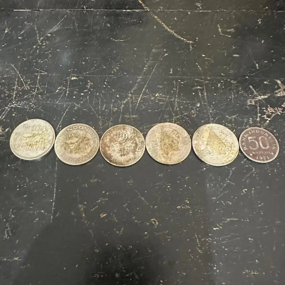 (1 SET)Uang Logam Kuno Rupiah ASLI 1 set = 6 buah
