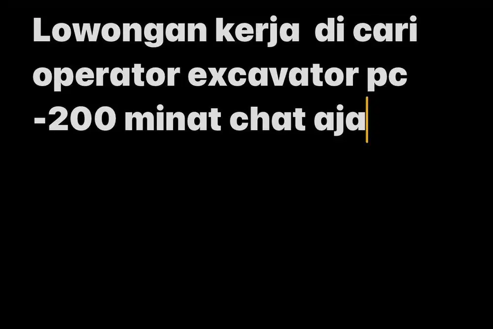 Lowongan kerja operator excavator