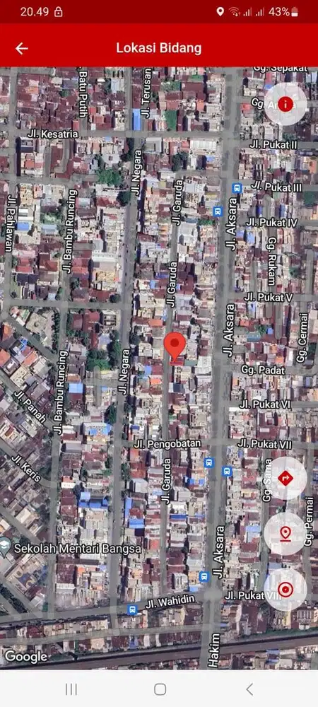 Rumah Jln Garuda (Wahidin/Negara/Aksara)  2 lantai siap huni SHM Jual