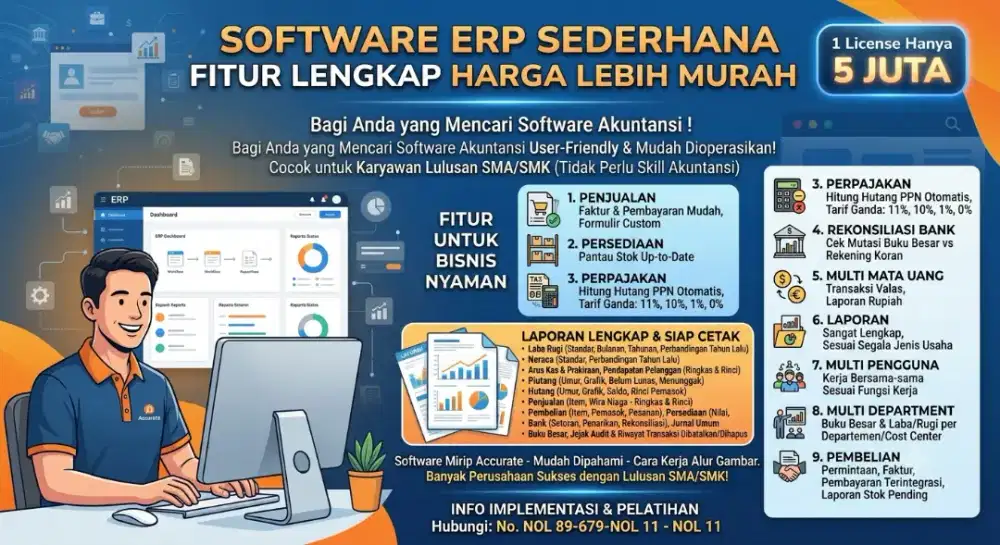 Program komputer ERP Sederhana utk semua jenis perusahaan/ organisasi