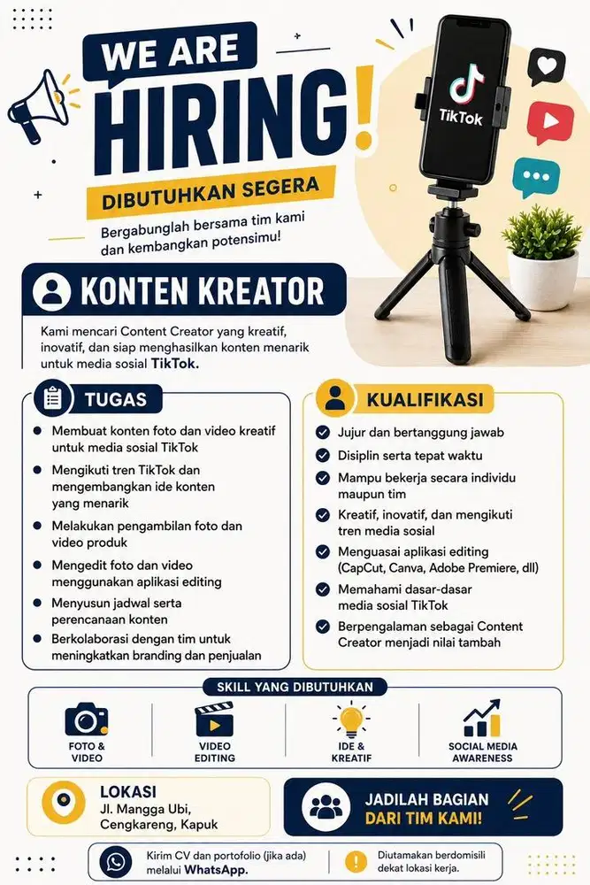 LOWONGAN KERJA – CONTENT CREATOR MARKETPLACE
