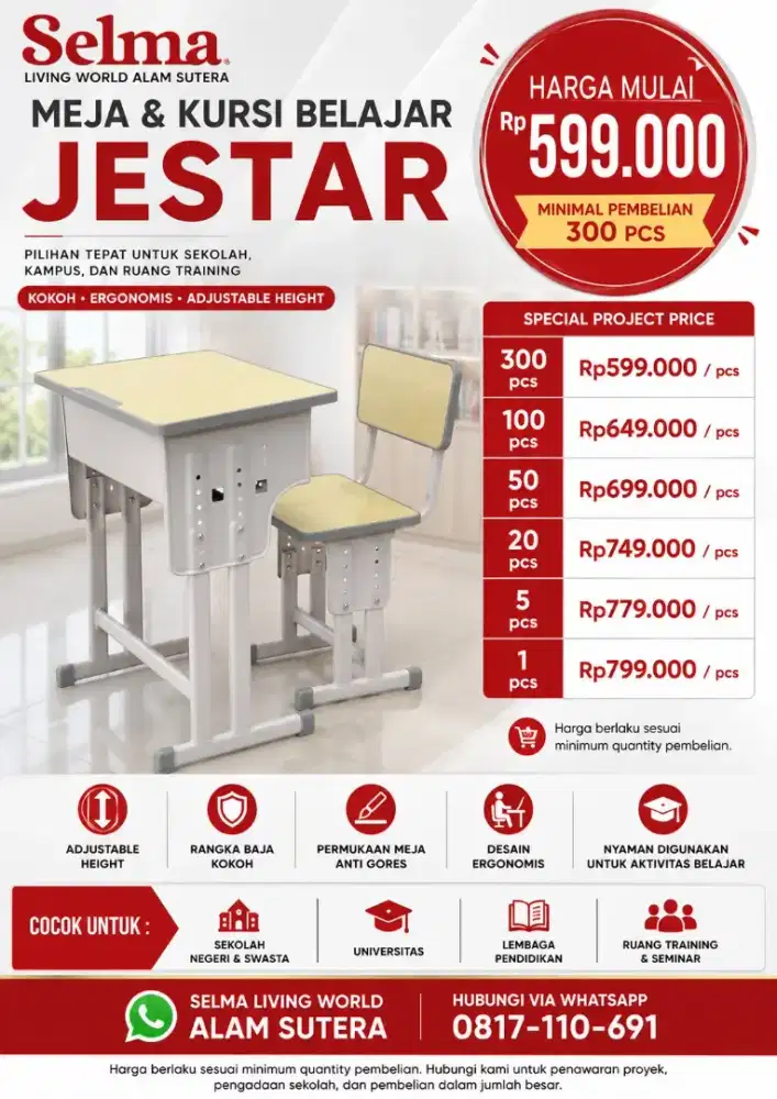 Set meja dan kursi belajar