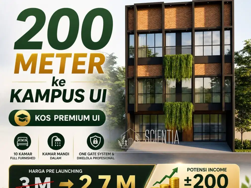 JUAL KOSAN PREMIUM  40 METER KE KAMPUS UI DEPOK
