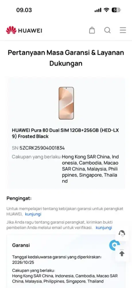 Jual HP likenew Huawei PURA 80 5g 12/256 istimewa garansi resmi AKTIF