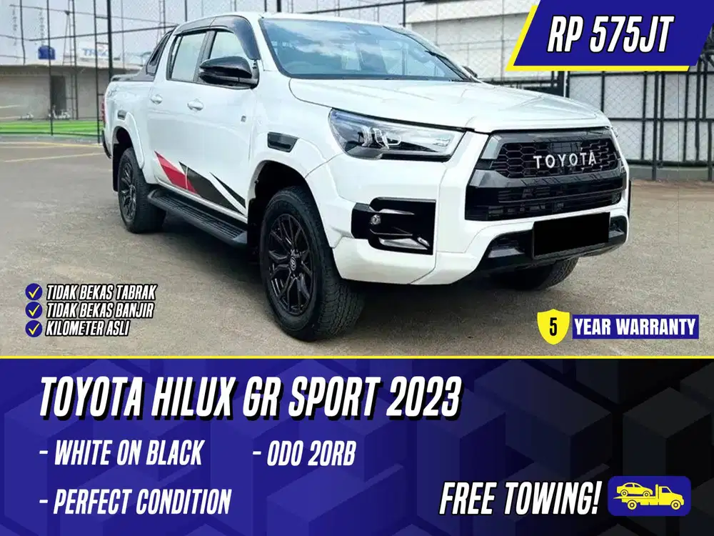 Toyota Hilux 2.8 GR Sport 2023 White on Black Putih GRS