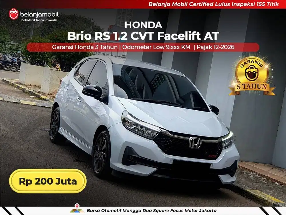 [ LOW KM 9RB ] Honda Brio RS 1.2 CVT Facelift AT 2025/2026