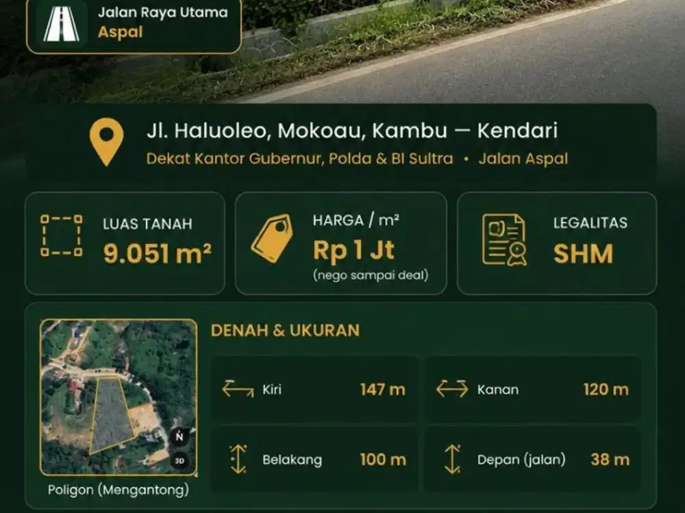 HARGA MURAH Tanah Komersial Dekat Dengan Kantor Pemerintahan